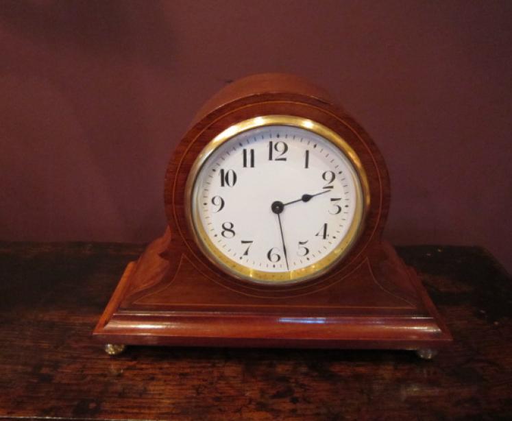 Superb Edwardian Antique Sheraton Inlaid Mantel Clock - Image 1
