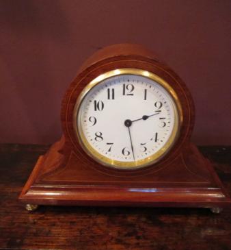 Superb Edwardian Antique Sheraton Inlaid Mantel Clock