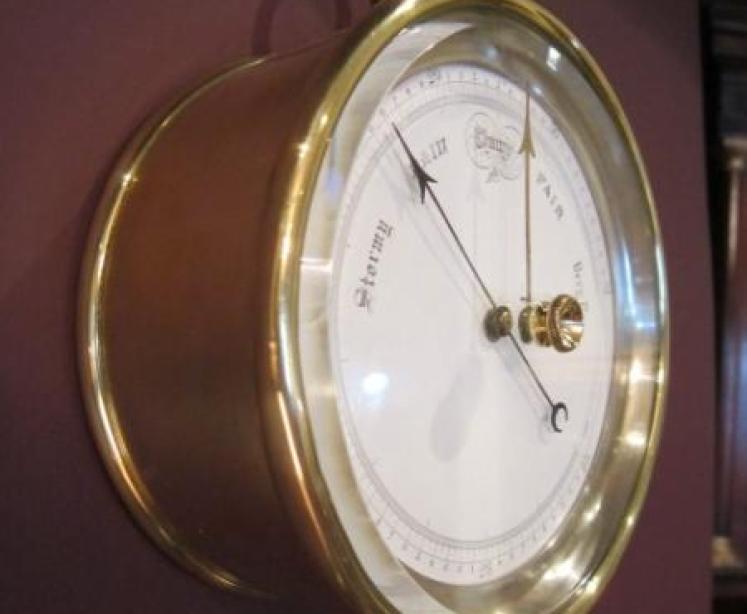 Late 19th Century Campaign Marine Barometer in Stand - Image 5