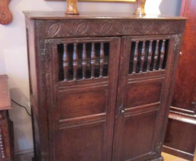 Superb Oak Charles II Bread & Cheese Cupboard - Image 1