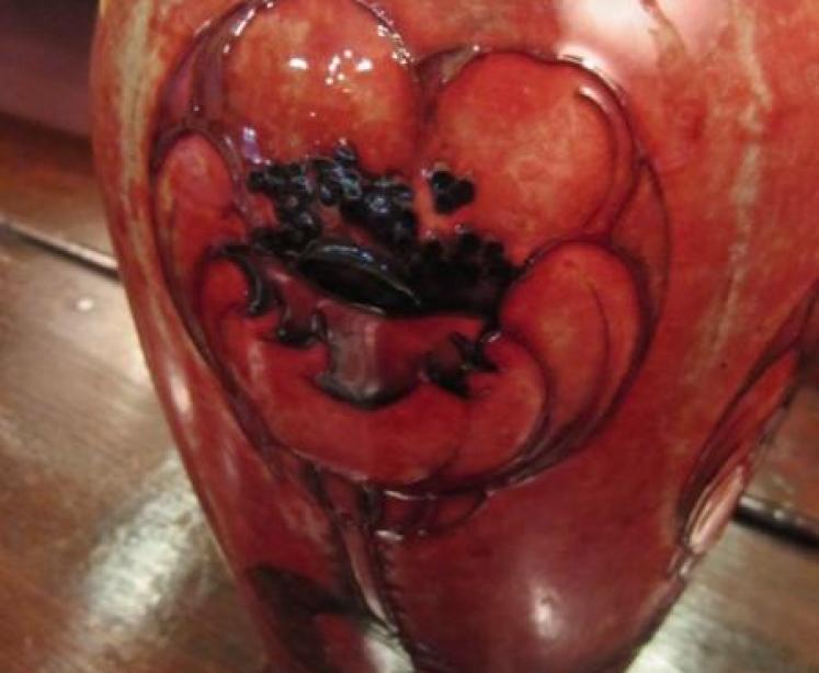 Rare Moorcroft Flambe Big Poppy Vase - Image 4