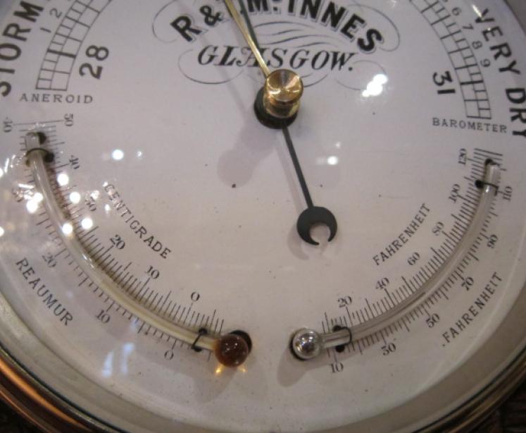 Rare Victorian Twin Thermometer Glasgow Barometer - Image 4