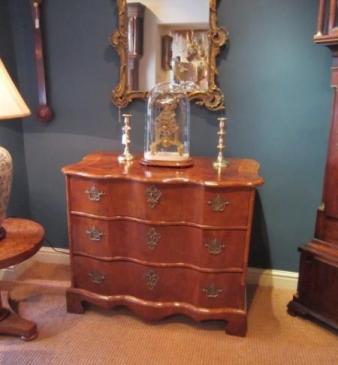 Stunning George II Walnut Ribbon Fronted Chest