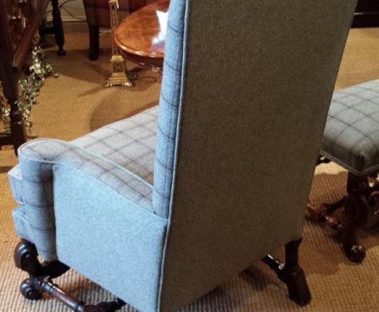 Victorian Carved Walnut Chair And Foot Stool - Image 3