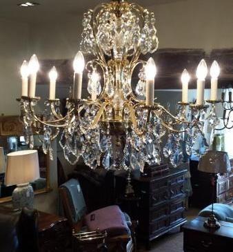 Stunning 1920's Crystal Cut Glass Chandelier