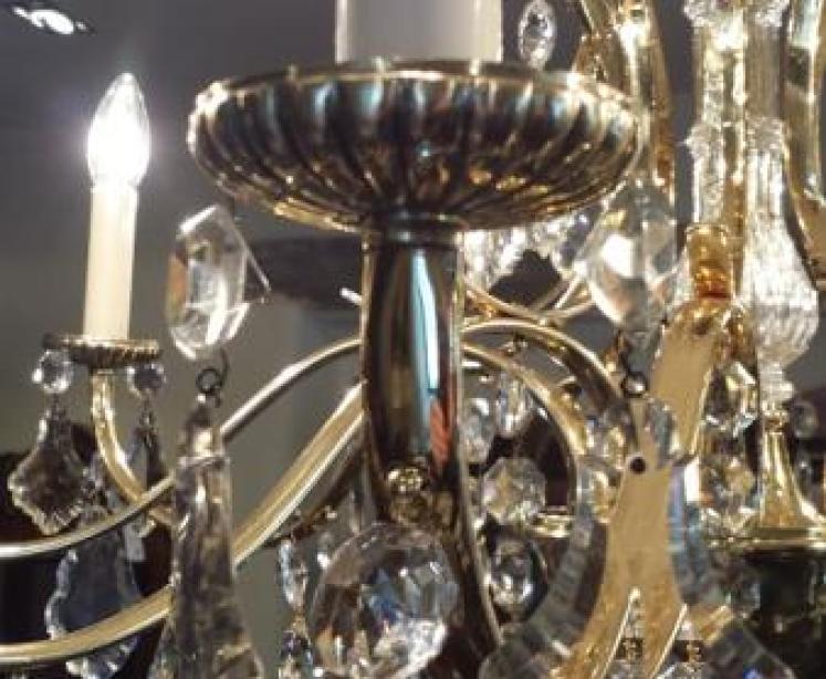 Stunning 1920's Crystal Cut Glass Chandelier - Image 2