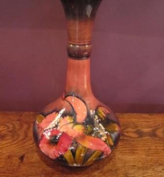 Moorcroft Flambe Slipper Orchid Vase