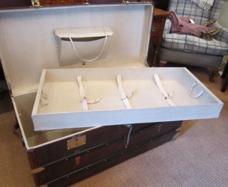 Stunning 19th Century French Leather Cabin Trunk - Image 4