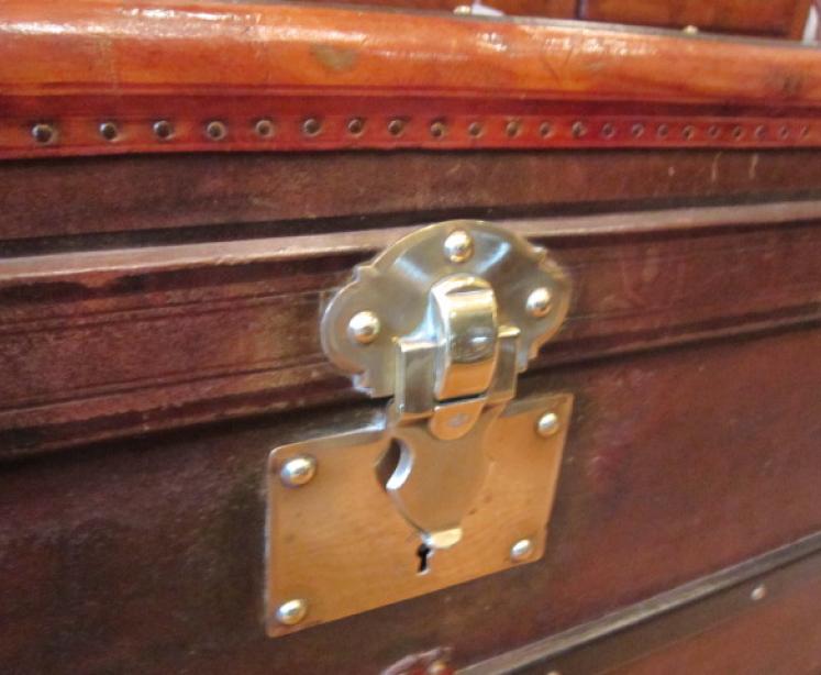 Stunning 19th Century French Leather Cabin Trunk - Image 5