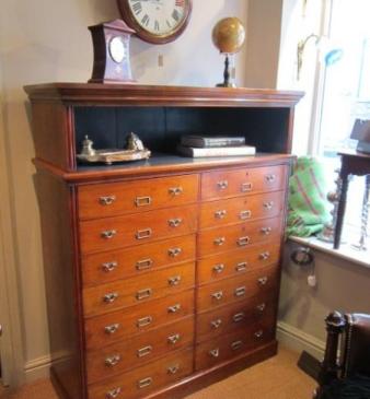 High Quality Victorian Walnut Double Filing Cabinet