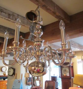 Small Edwardian Nickel Plated Chandelier