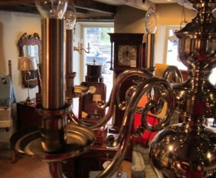 Small Edwardian Nickel Plated Chandelier - Image 4