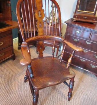 Early Victorian Broad Arm Windsor Armchair
