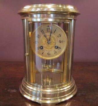 Superb Victorian Oval Four Glass Mantel Clock