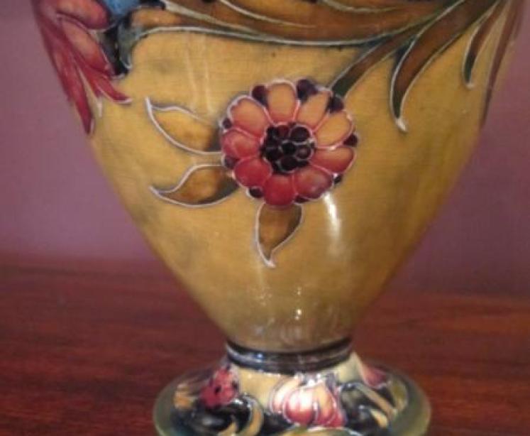 Superb Early Moorcroft Spanish Ochre Vase - Image 4