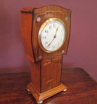 Superb Arts & Crafts Inlaid Mantel Clock
