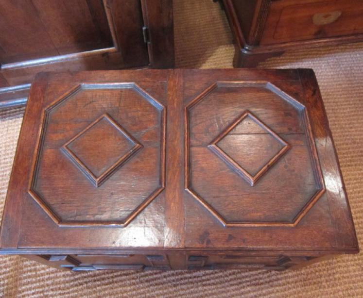 Small George I Geometrical Panelled Coffer - Image 2