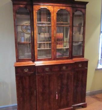 Fine William & Mary Style Breakfront Bookcase