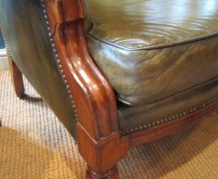 Superb Mid 19th Century Leather Library Chair - Image 2