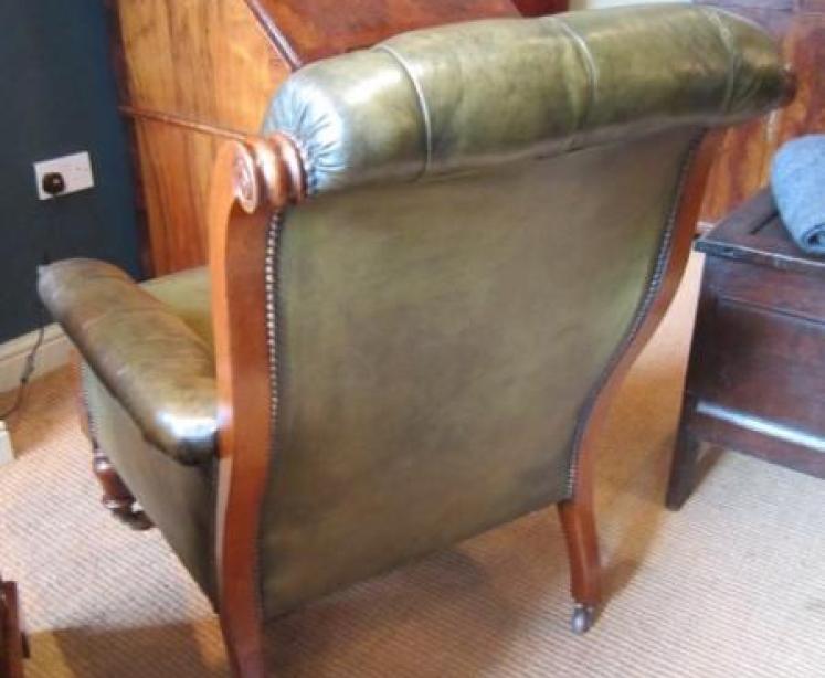 Superb Mid 19th Century Leather Library Chair - Image 4