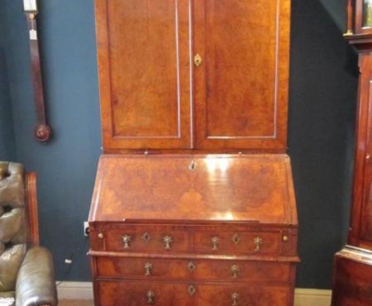 Fine William & Mary Period Walnut Bureau Bookcase - Image 1