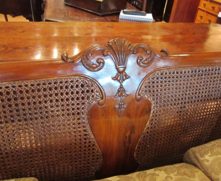 Stunning Edwardian Walnut Three Piece Bergere Suite - Image 4