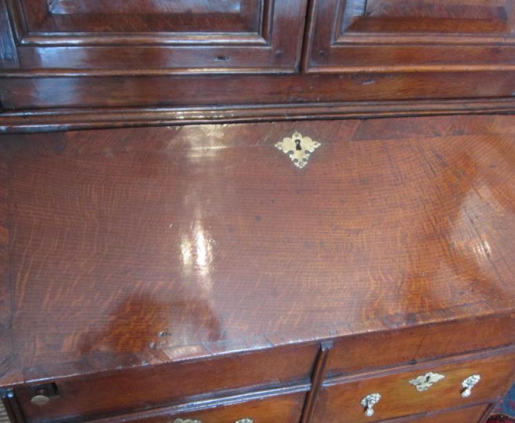 Superb Queen Anne Welsh Oak Bureau Bookcase - Image 4