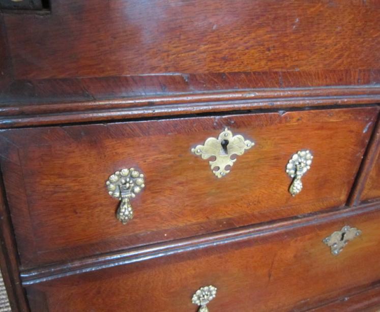 Superb Queen Anne Welsh Oak Bureau Bookcase - Image 5