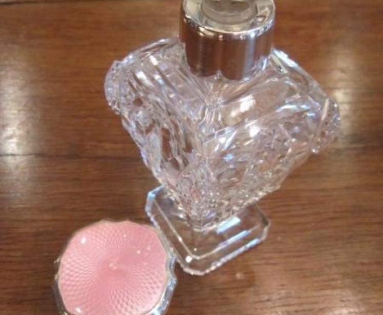 Art Deco Silver & Enamel Top Scent Bottle - Image 3
