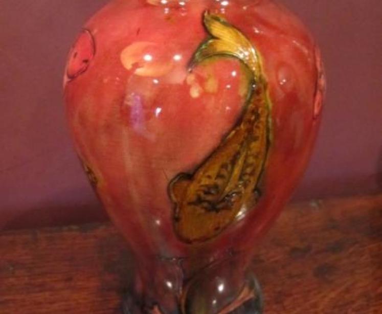 Stunning & Rare Moorcroft Flambe Fishes Vase - Image 2