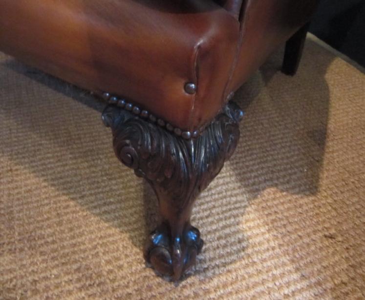 Superb Victorian Leather Wing Armchair - Image 2