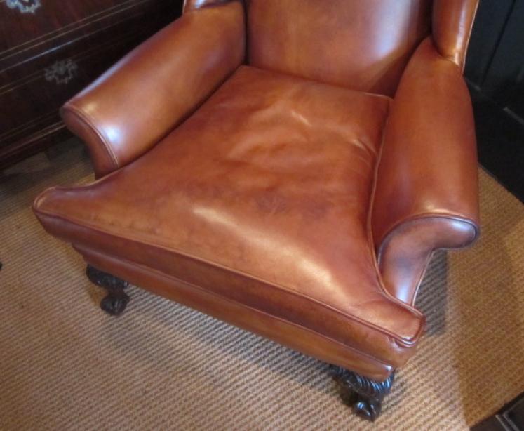 Superb Victorian Leather Wing Armchair - Image 3