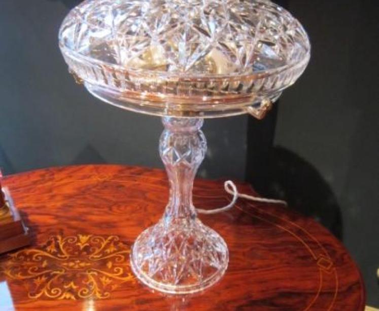 Stunning Edwardian Crystal Cut Glass Lamp - Image 1