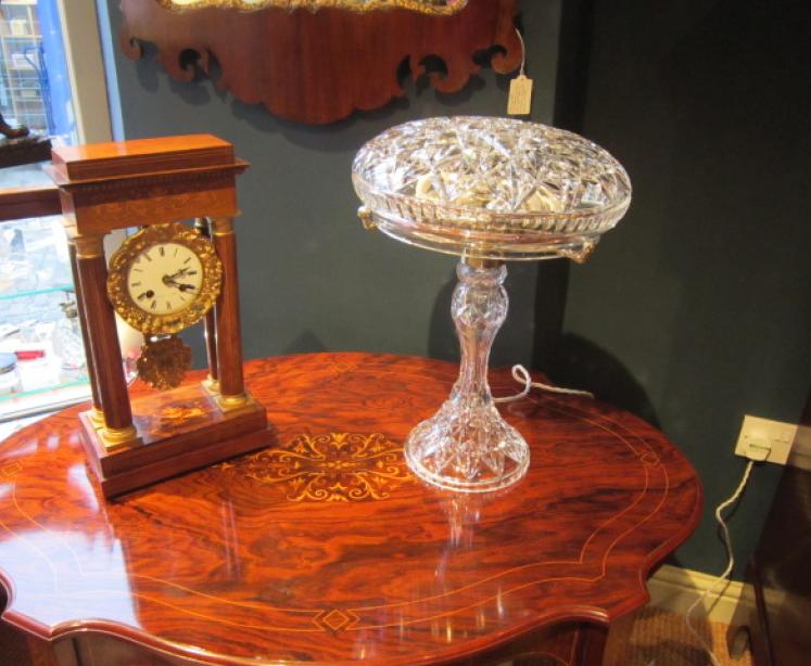 Stunning Edwardian Crystal Cut Glass Lamp - Image 5