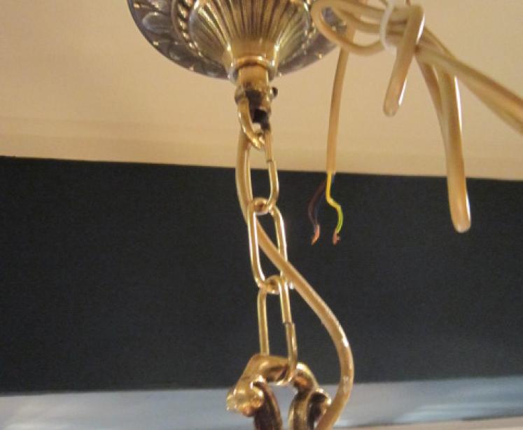 Superb Edwardian Cast Bronze Chandelier - Image 5