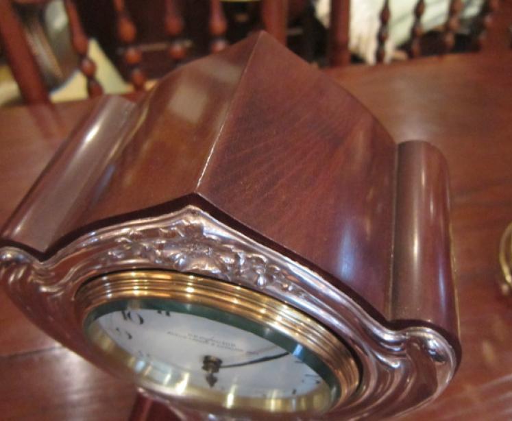 Stunning Art Nouveau Silver Fronted Mantel Clock - Image 4