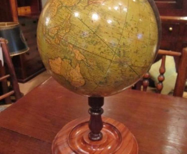 Rare Mid Victorian 10" Plaster Terrestrial Globe - Image 1