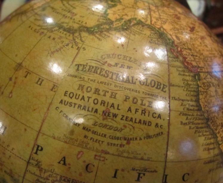 Rare Mid Victorian 10" Plaster Terrestrial Globe - Image 4