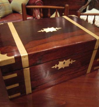 Top Quality Regency Rosewood Brass Writing Slope