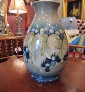 Superb Large Moorcroft Berries Celandon Vase