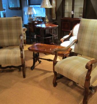 Fine Pair of Mid Victorian Walnut Upholstered Armchairs