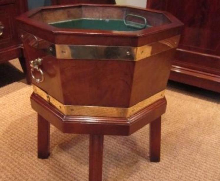 Regency Style Mahogany & Brass Wine Cooler - Image 1