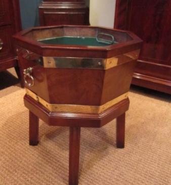 Regency Style Mahogany & Brass Wine Cooler
