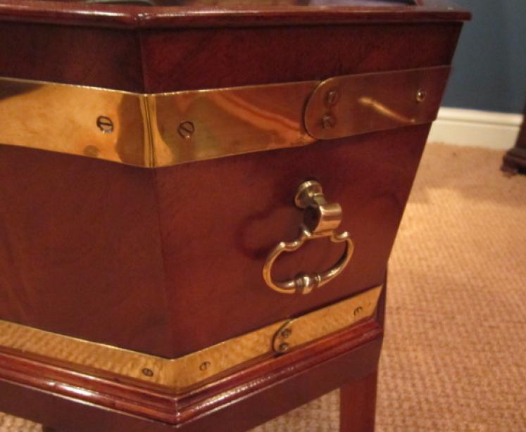 Regency Style Mahogany & Brass Wine Cooler - Image 4
