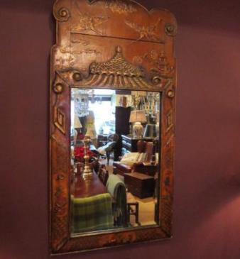 Very Unusual 19th Century Japanese Wall Mirror