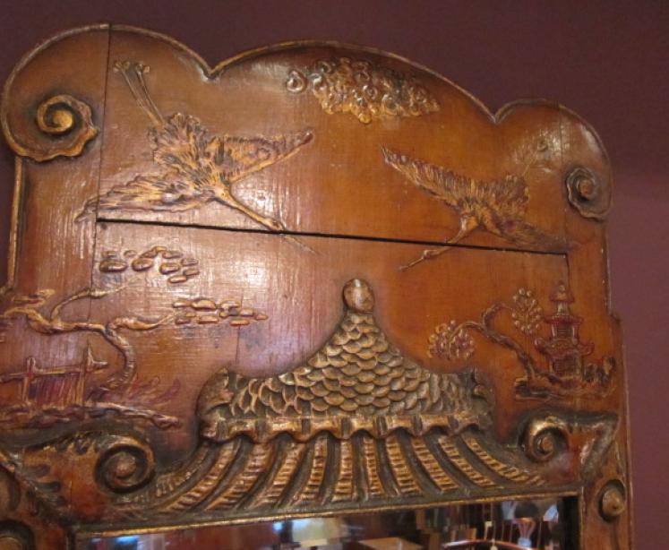 Very Unusual 19th Century Japanese Wall Mirror - Image 2