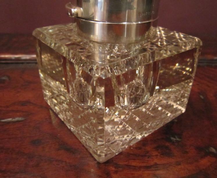 Very Rare Edwardian Silver Inkwell & Barometer - Image 4