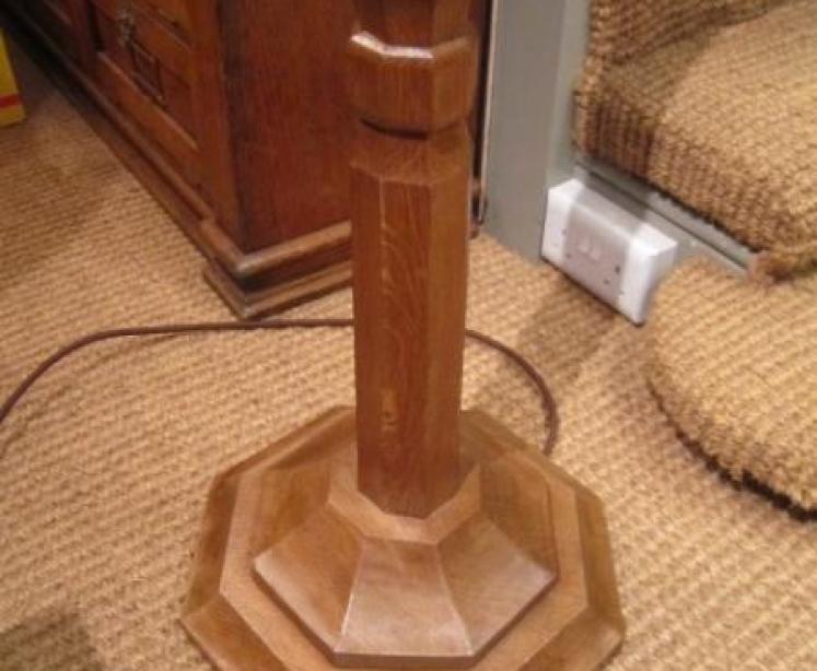 Original Mouseman Tall Oak Lamp Standard - Image 5
