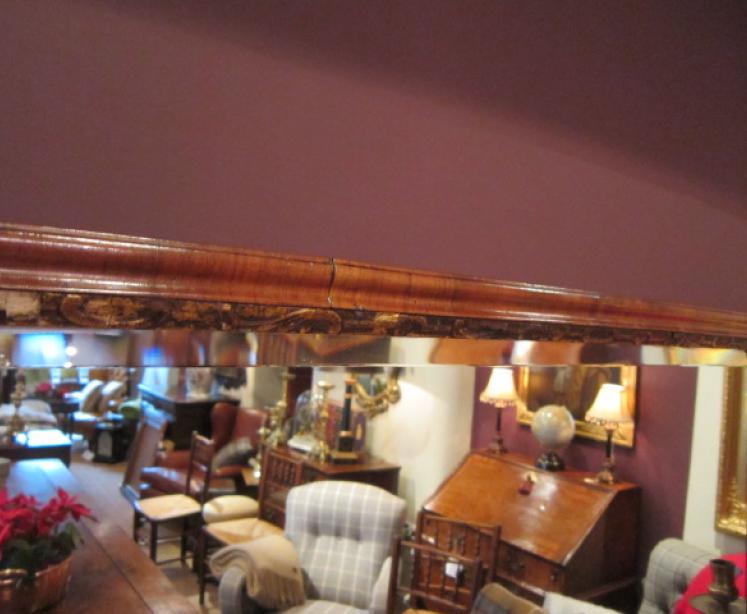 Superb George III Walnut Double Scounce Wall Mirror - Image 3