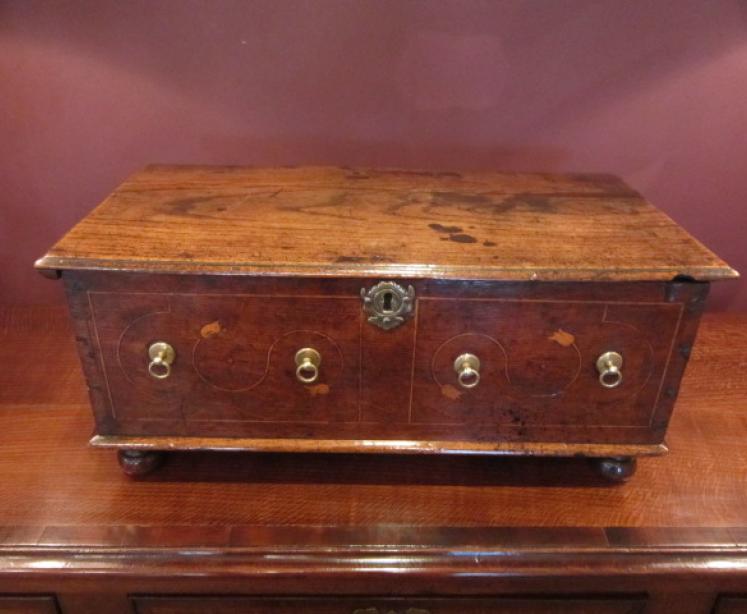 Rare William & Mary Period Inlaid Lace Box - Image 1